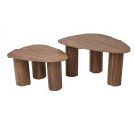 Miliboo tables basses gigognes design en bois fonc (lot de 2) foleen