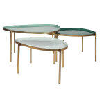 Miliboo tables basses gigognes laques vert - cyan et vert (lot de 3) zuria