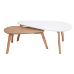 Miliboo tables basses gigognes scandinaves bois clair ch�ne et blanc (lot de 2) artik