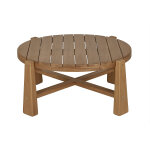 Miliboo table basse de jardin ronde en bois teck massif d82 cm carolina