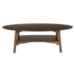 Miliboo table basse ovale en bois fonc� l120 cm hanae