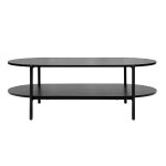 Miliboo table basse ovale finition bois noir et m�tal l115 cm bruna