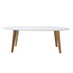 Miliboo table basse ovale scandinave blanc et bois clair chêne l120 cm ekka Miliboo table basse ovale scandinave blanc et bois clair chêne l120 cm ekka