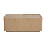 Miliboo table basse rectangulaire en bois clair ch�ne avec rangement l100 cm belly