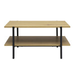 Miliboo table basse rectangulaire finition bois clair ch�ne et m�tal noir l80 cm pippa