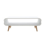 Miliboo table basse rectangulaire scandinave blanc et bois clair l118 cm takla