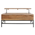 Miliboo table basse relevable industrielle bois manguier massif et métal noir l110 cm ypster Miliboo table basse relevable industrielle bois manguier massif et métal noir l110 cm ypster
