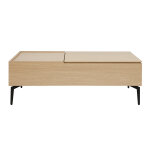 Miliboo table basse relevable rectangulaire bois clair finition chêne et métal noir l103 cm seda Miliboo table basse relevable rectangulaire bois clair finition chêne et métal noir l103 cm seda