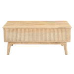 Miliboo table basse relevable rectangulaire bois clair manguier massif l100 cm alda