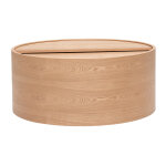 Miliboo table basse ronde bois clair fr�ne avec plateau pivotant et rangement d80 cm dali