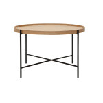 Miliboo table basse ronde bois clair et m�tal noir d75 cm bassy