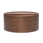 Miliboo table basse ronde bois fonc� noyer avec plateau pivotant et rangement d80 cm dali