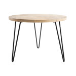 Miliboo table basse ronde bois manguier massif et mtal noir d60 cm vibes