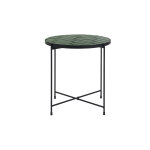 Miliboo table basse ronde en cramique vert fonc et mtal noir d50 cm kotta