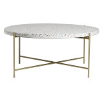 Miliboo table basse ronde design en terrazzo et mtal dor d81 cm mezzo