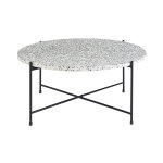 Miliboo table basse ronde design en terrazzo et m�tal noir d81 cm mezzo