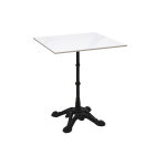 Miliboo table bistrot carr�e en pierre min�rale et m�tal noir l60 cm conty