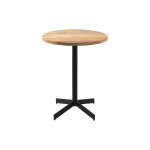 Miliboo table bistrot ronde en bois massif et m�tal noir d60 cm meera