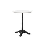 Miliboo table bistrot ronde en pierre min�rale et m�tal noir d60 cm conty