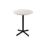 Miliboo table bistrot ronde en terrazzo et m�tal noir d60 cm meera