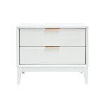 Miliboo table de chevet blanche mat et m�tal dor� avec rangements giana