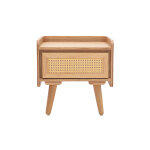 Miliboo table de chevet en bois clair fr�ne et cannage rotin elsy