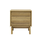 Miliboo table de chevet finition bois ch�ne 2 tiroirs yseult