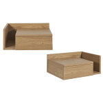 Miliboo tables de chevet murales finition bois clair chne avec tiroir (lot de 2) nasty
