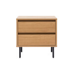 Miliboo table de chevet avec rangements 2 tiroirs finition bois clair ch�ne aragon