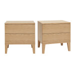 Miliboo tables de chevet avec rangements 2 tiroirs scandinave bois clair ch�ne (lot de 2) freddy