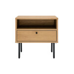 Miliboo table de chevet avec rangements finition bois clair chne et mtal noir pernelle
