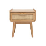 Miliboo table de chevet avec tiroir en bois clair frne et cannage rotin athne