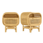 Miliboo tables de chevet avec tiroir en rotin (lot de 2) luwak