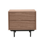 Miliboo table de chevet vintage bois fonc noyer et mtal manny