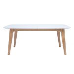 Miliboo table extensible rallonges int�gr�es rectangulaire finition bois blanc et h�v�a massif l180 - ...