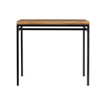 Miliboo table haute industrielle en bois manguier massif et m�tal noir l115 cm ypster