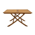 Miliboo table de jardin pliante carr�e en bois massif l140 cm santiago