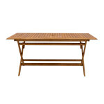 Miliboo table de jardin pliante rectangulaire en bois massif l170 cm santiago