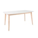 Miliboo table à manger design blanc et bois clair l120 cm leena Miliboo table à manger design blanc et bois clair l120 cm leena