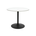 Miliboo table à manger design ronde blanche et métal noir d90 cm calista Miliboo table à manger design ronde blanche et métal noir d90 cm calista