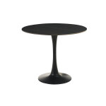 Miliboo table � manger design ronde en c�ramique noire et m�tal d90 cm malou