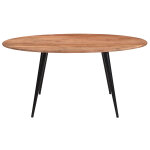 Miliboo table � manger ovale en bois massif et m�tal noir l160 cm obali