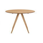 Miliboo table � manger ronde design en bois clair fr�ne d106 cm walford