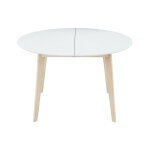 Miliboo table  manger scandinave ronde extensible blanc et bois l120 - 150 cm leena