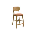 Miliboo tabouret de bar en bois clair ch�ne et tissu effet velours terre br�l�e h65 cm lucia