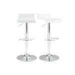 Miliboo tabourets de bar design blancs et acier chrom� (lot de 2) surf v2