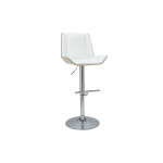 Miliboo tabouret de bar design blanc et bois clair melkior