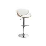 Miliboo tabouret de bar design blanc et bois clair walnut