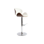 Miliboo tabouret de bar design blanc et bois foncé walnut Miliboo tabouret de bar design blanc et bois foncé walnut