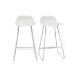 Miliboo tabourets de bar design blancs h65 cm (lot de 2) ella